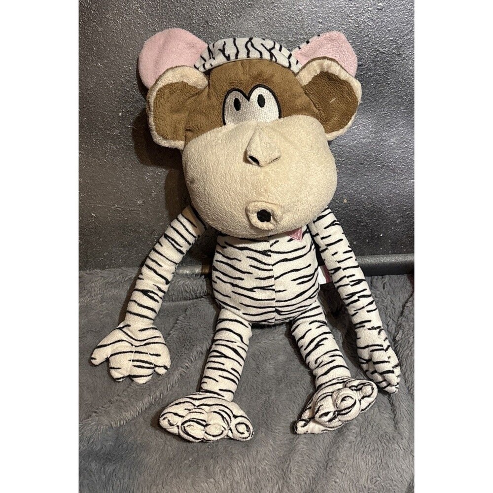Bobby Jack “Cooper” Monkey Plush Stuffed Large Head Y2K - 19” CLEAN Zebra Suit